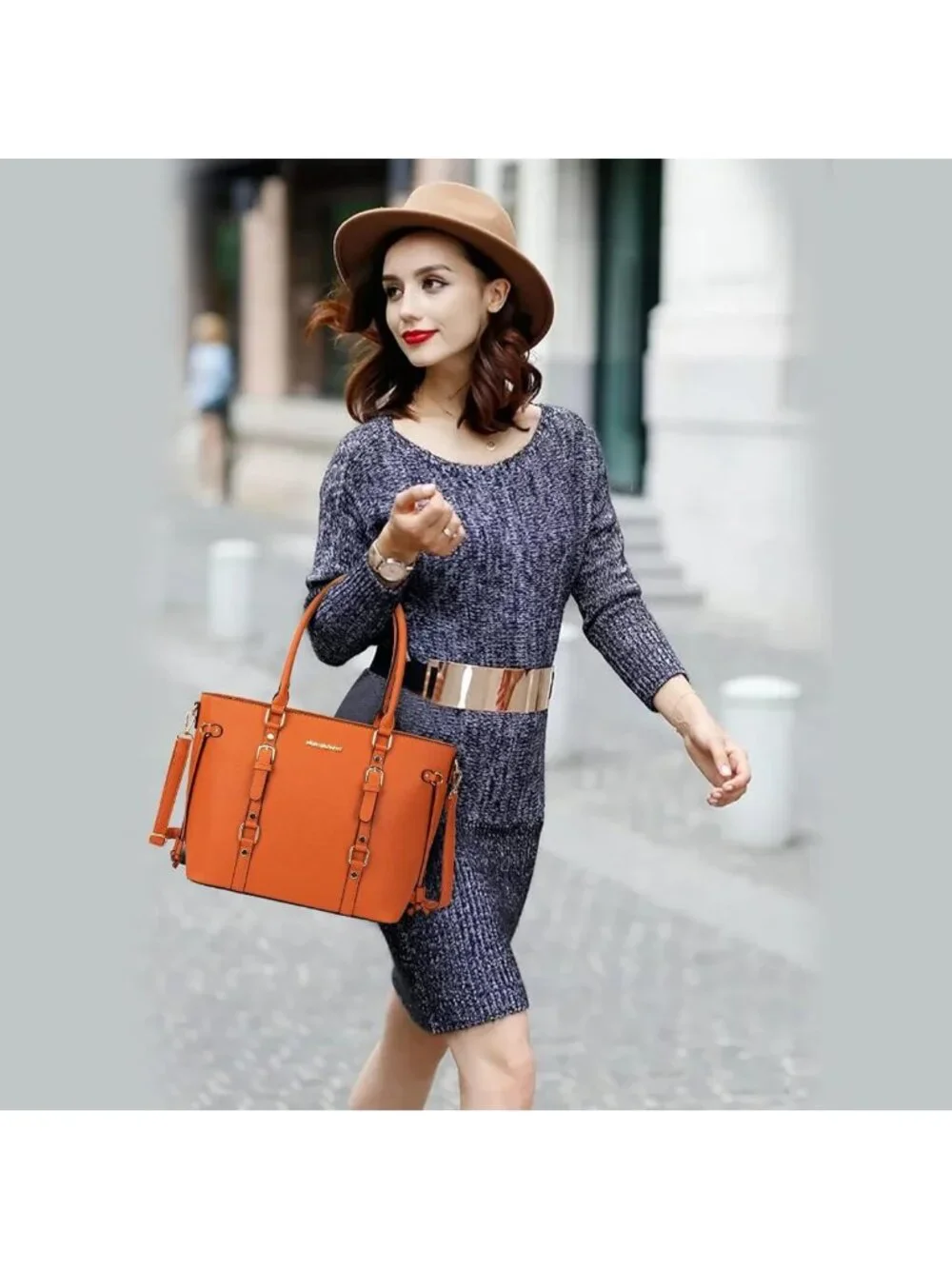 Stylish 3PCS Women's Tote Bag, Wallet & Shoulder Satchel Handbag Set